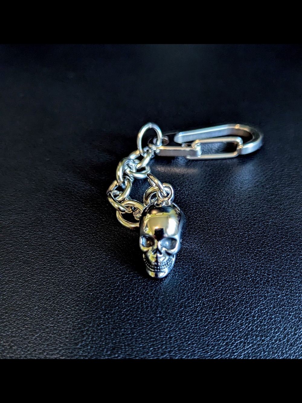 Silver Stainless Steel Skull Keychain Or Bag Charm